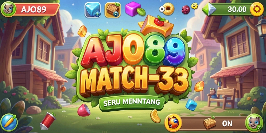 Tampilan gameplay AJO89 dengan kombinasi permata yang seru.