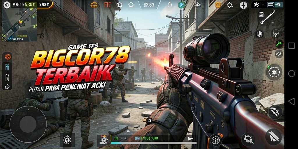 Tangkapan layar gameplay menunjukkan aksi menembak yang mendebarkan di BIGCOR78.