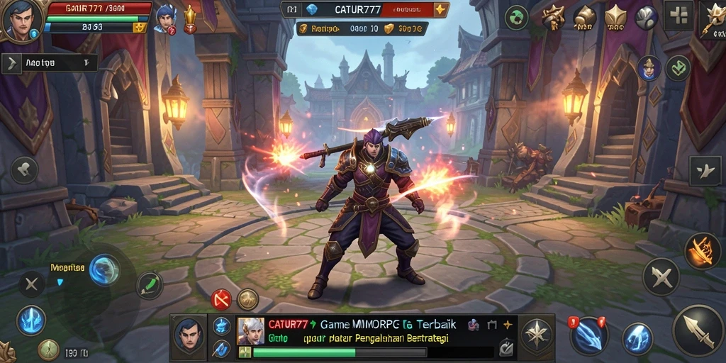 Tampilan gameplay <strong>CATUR777</strong> yang intens dan strategis dalam dunia MMORPG.