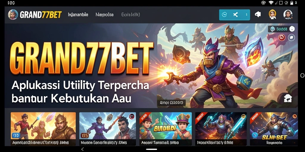 Tampilan antarmuka pengguna aplikasi Utility GRAND77BET yang intuitif