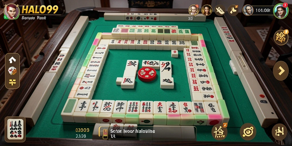 Tampilan menarik gameplay HALO99 dengan berbagai tema Mahjong.