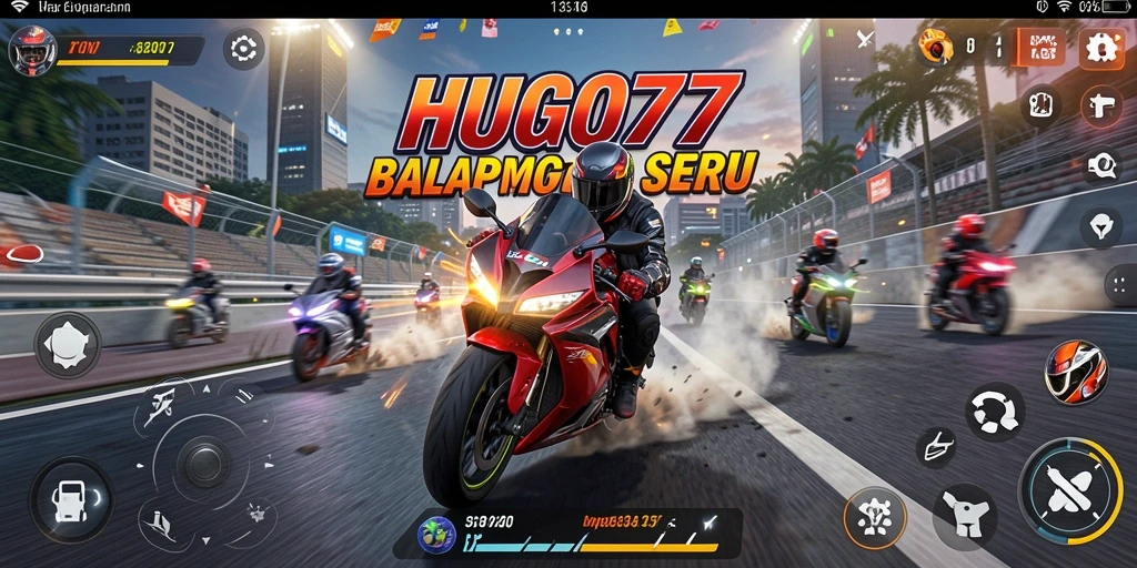 Gameplay HUGO77 yang intens dalam balapan motor