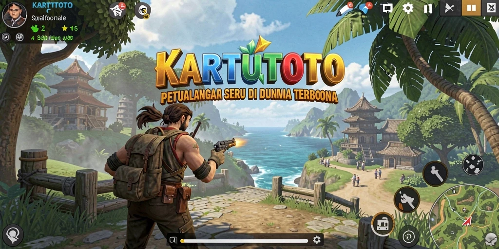 Screenshot gameplay KARTUTOTO yang menampilkan eksplorasi dunia terbuka.