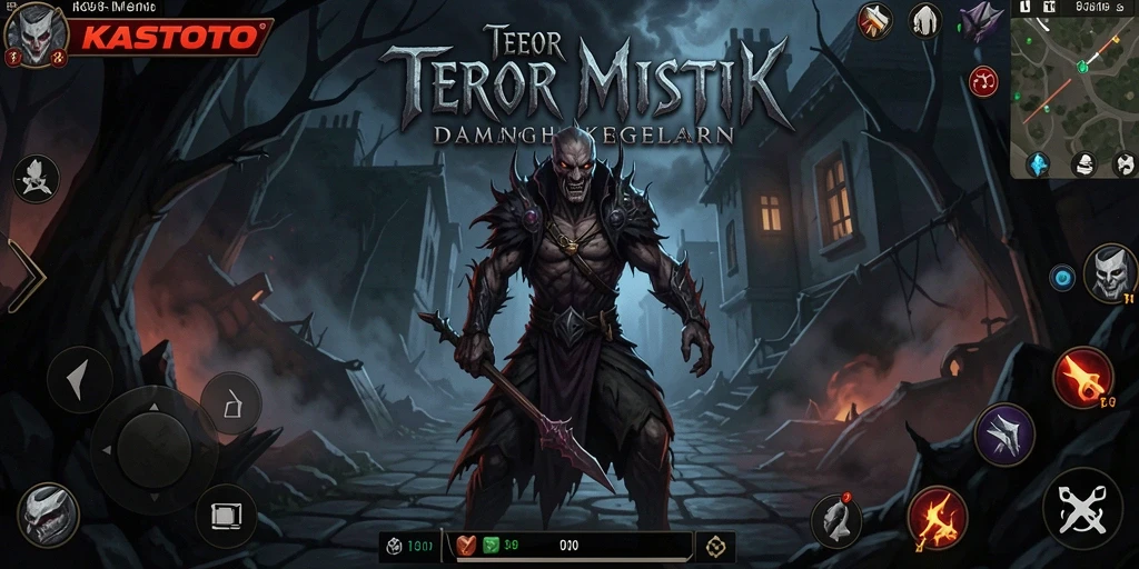 Tampilan gameplay KASTOTO yang menegangkan dan mencekam.