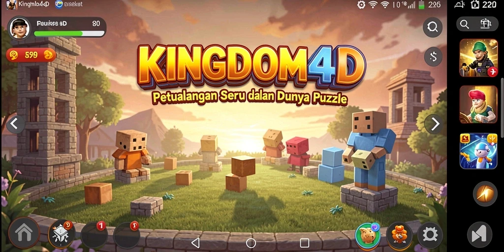 Tampilan gameplay KINGDOM4D yang penuh warna dan menantang.