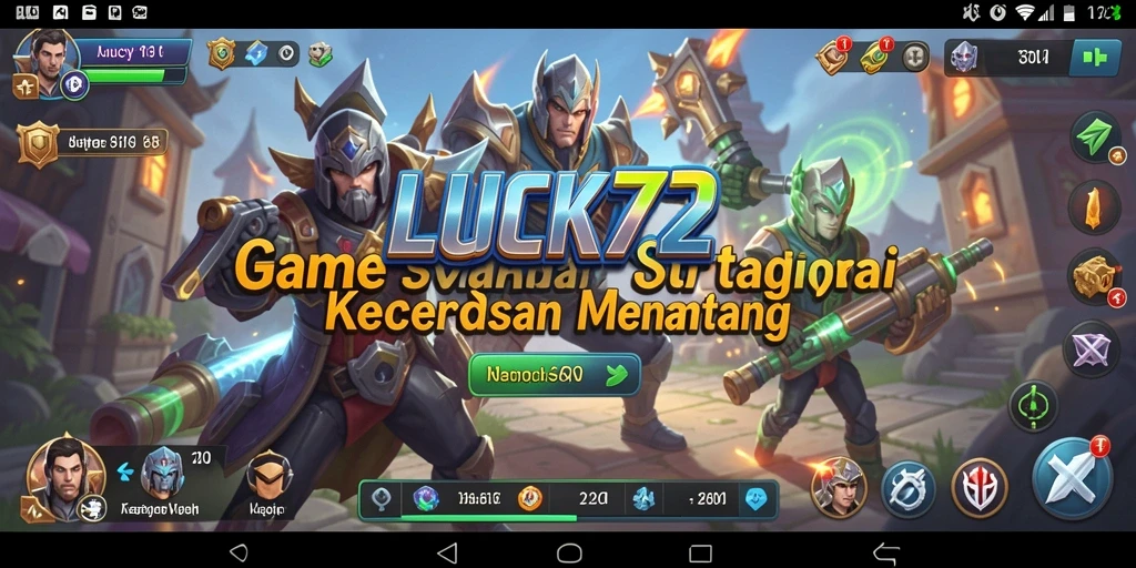 Screenshot gameplay LUCKY72 menampilkan pertempuran strategis yang intens.