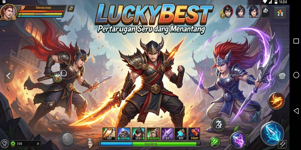 Tampilan gameplay LUCKYBEST yang intens dan penuh aksi Fighting.