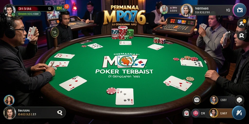 Tampilan gameplay seru dalam aplikasi Poker MPO76.
