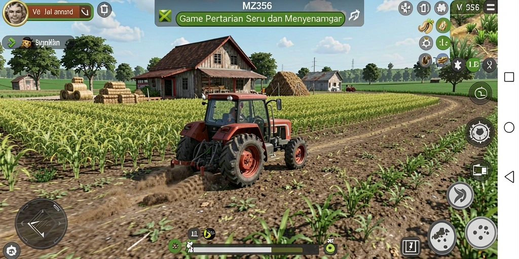 Tampilan gameplay MZ356 yang menarik dalam suasana pertanian.