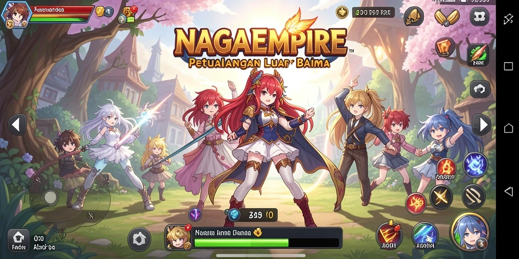 Tampilan gameplay NAGAEMPIRE yang memukau dan penuh aksi.
