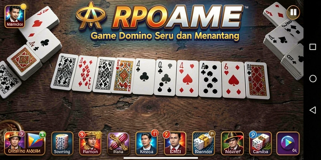 Screenshot RPGAME menampilkan gameplay seru dan interaktif permainan Domino.