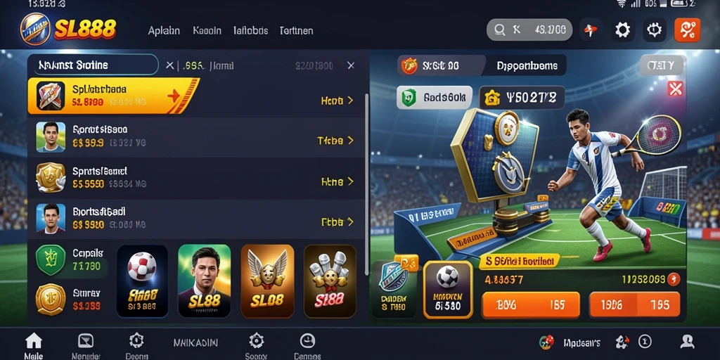Tampilan menarik dari gameplay taruhan olahraga di SL888.