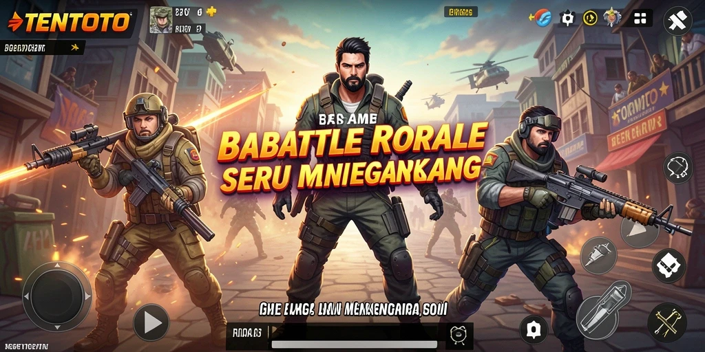 Tangkapan layar TENTOTO menampilkan aksi seru dalam game Battle Royale.