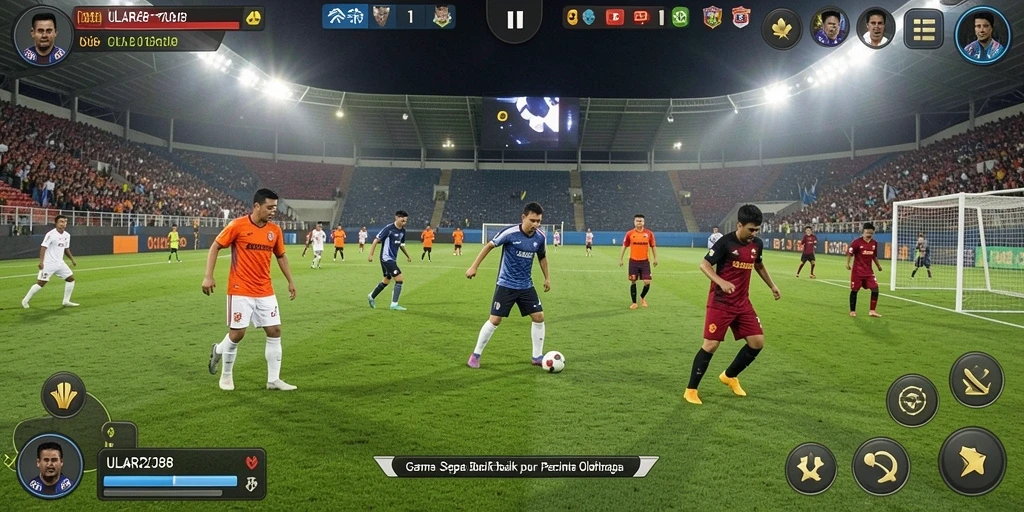 Tampilan gameplay ULAR288 menampilkan aksi sepak bola yang mendebarkan.